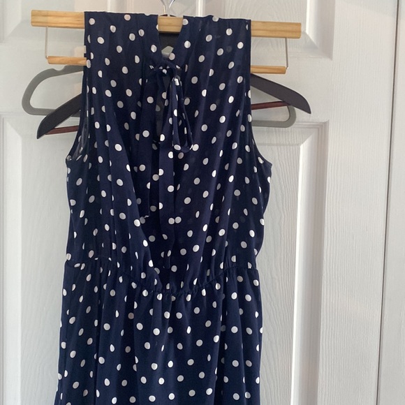 Navy and white polka dot dress - Picture 2 of 4